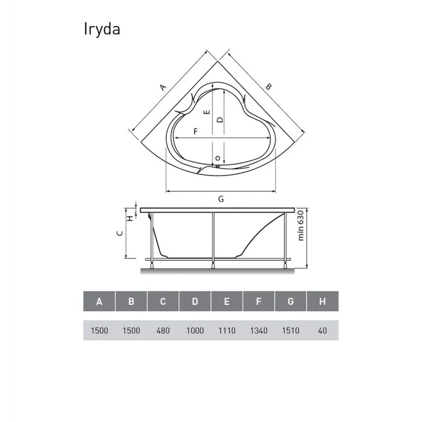 Ванна акриловая Vayer Iryda 150x150 изображение