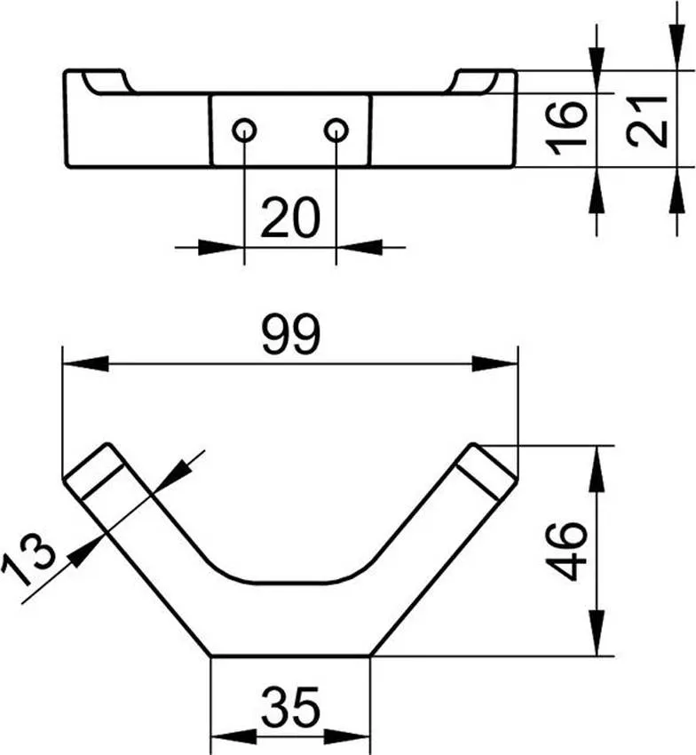 Двойной крючок для полотенца Keuco Edition 11 11115010000 изображение