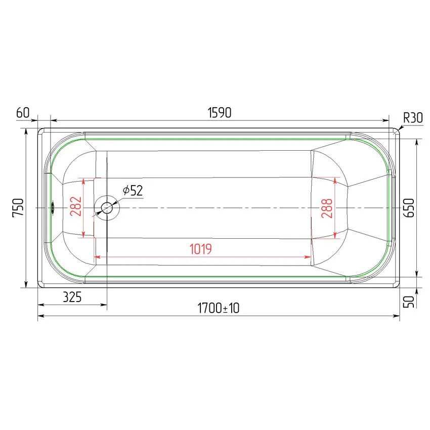 Ванна чугунная Универсал Ностальжи 170 изображение