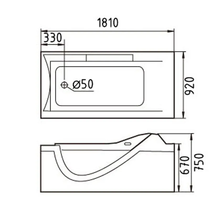 Ванна акриловая Gemy G9055 O L изображение