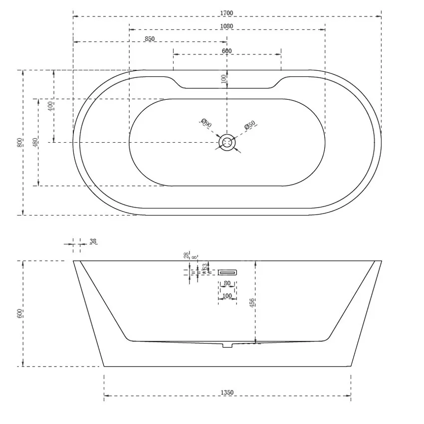 Ванна акриловая Abber AB9299 170 изображение