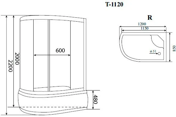 Душевая кабина Timo Standart T-1120 R изображение
