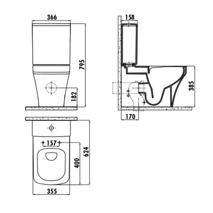 Унитаз напольный Creavit Solo безободковый с биде изображение