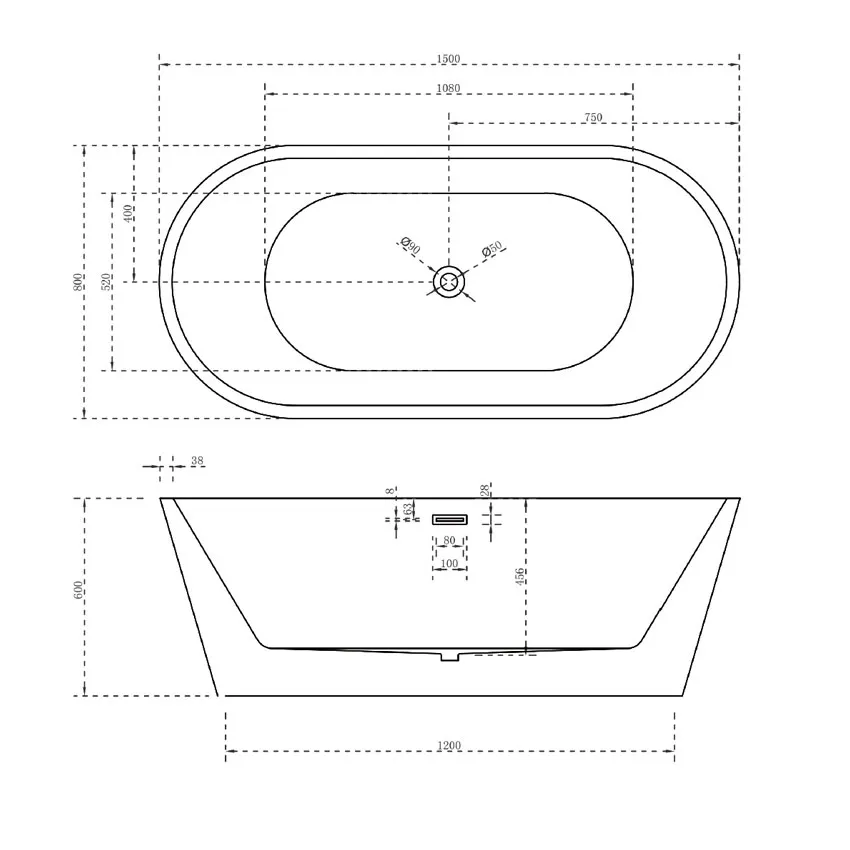 Ванна акриловая Abber AB9203 150 изображение