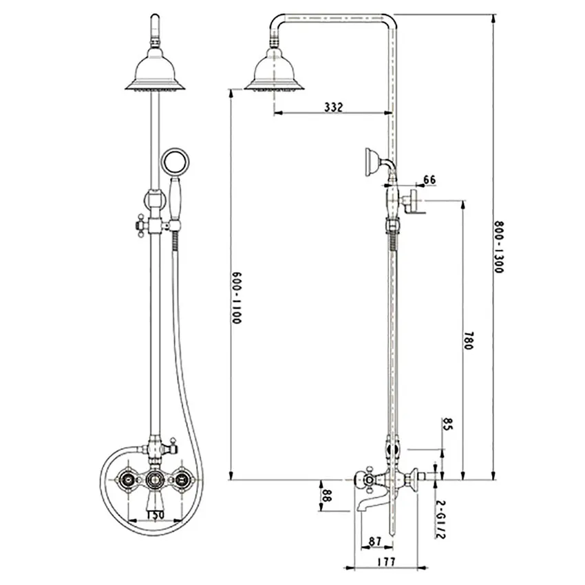 Душевая стойка Timo Nelson SX-1190 chrome изображение