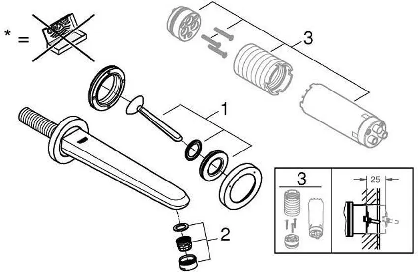 Встраиваемый смеситель Grohe Eurodisc 19969000 изображение