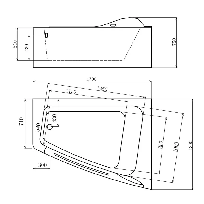Ванна акриловая Gemy G9056 O R изображение
