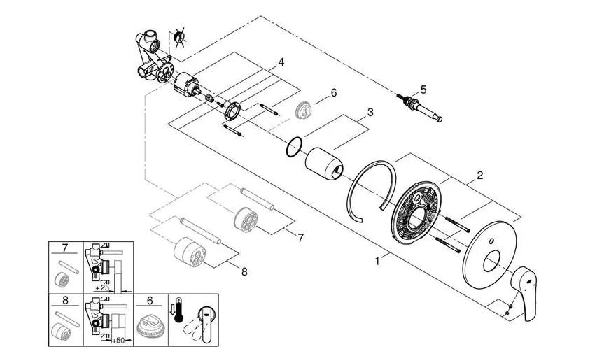 Встраиваемый смеситель Grohe Eurosmart 33305003 встраиваемый изображение