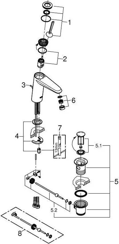 Смеситель для раковины Grohe Eurodisc 23427000 изображение