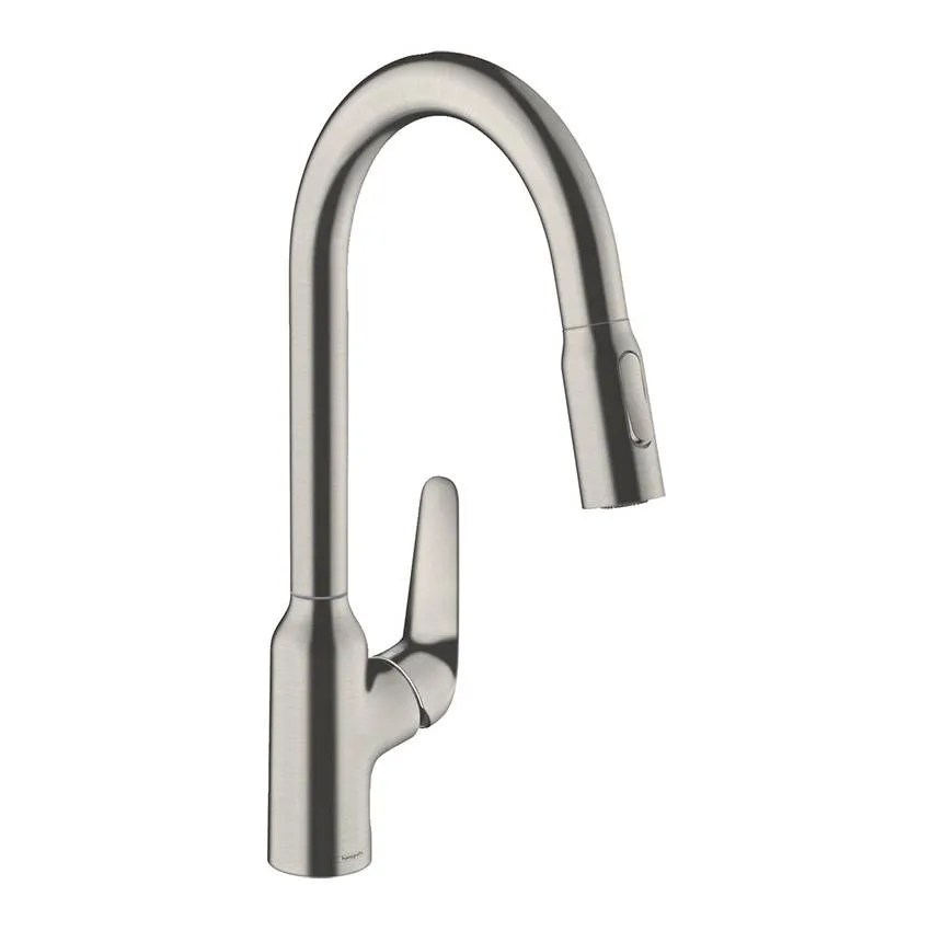 Смеситель для кухни Hansgrohe Focus M42 с вытяжным изливом сталь (71800800)