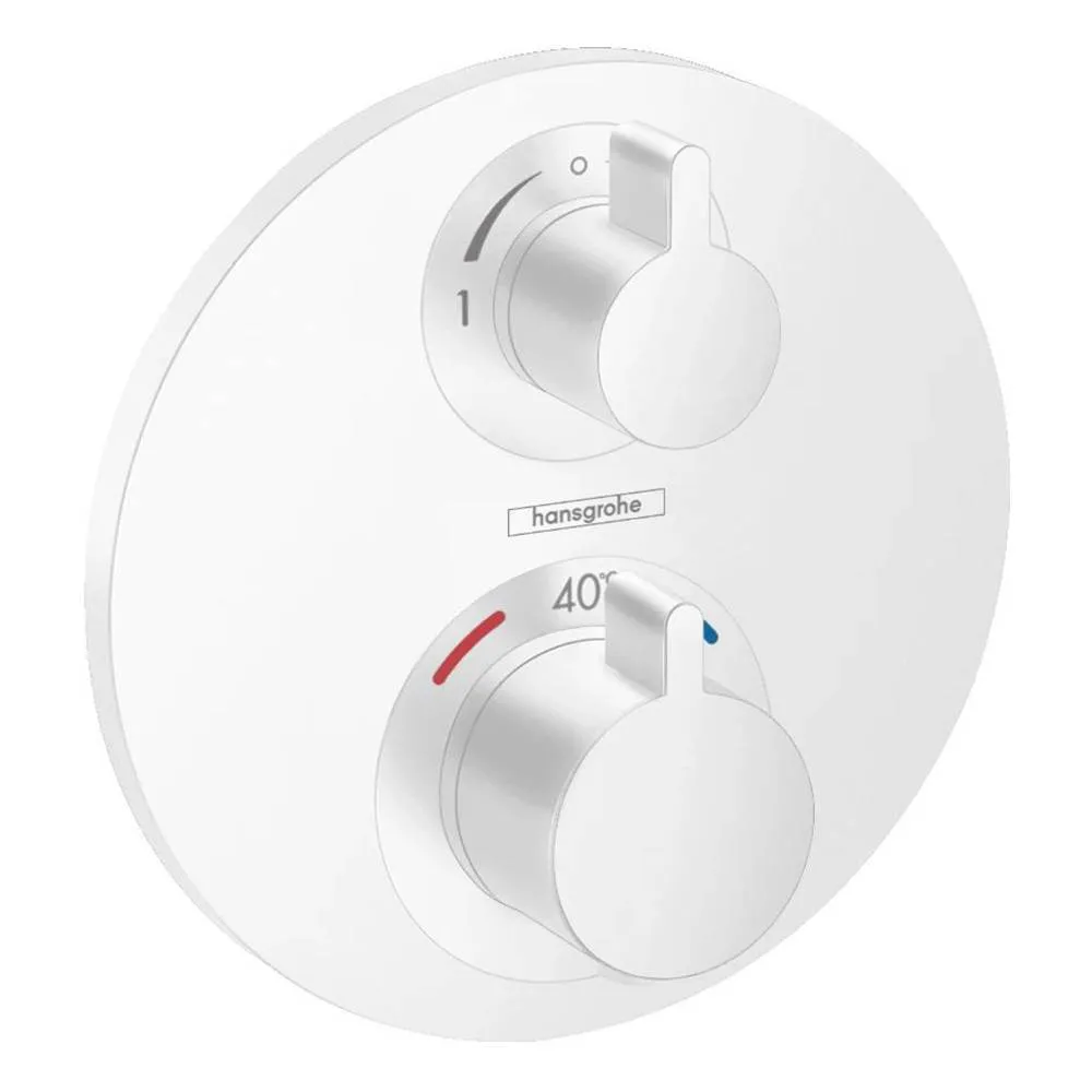 Термостатический смеситель для душа Hansgrohe Ecostat S (внешняя часть) матовый белый (15758700)