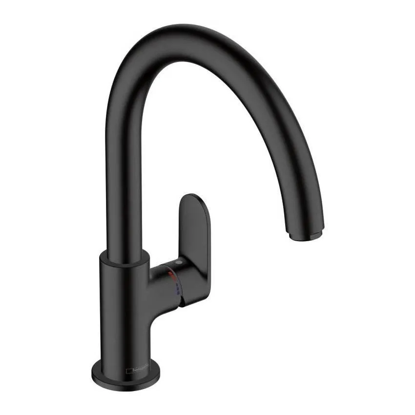 Кухонный смеситель 260 однорычажный с поворотным изливом Hansgrohe Vernis Blend M35 71870670 черный
