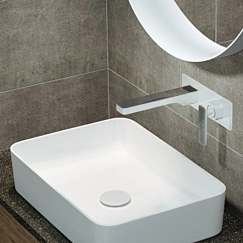 Смеситель для раковины встроенный Timo Torne 4371/00-16SM хром-белый изображение