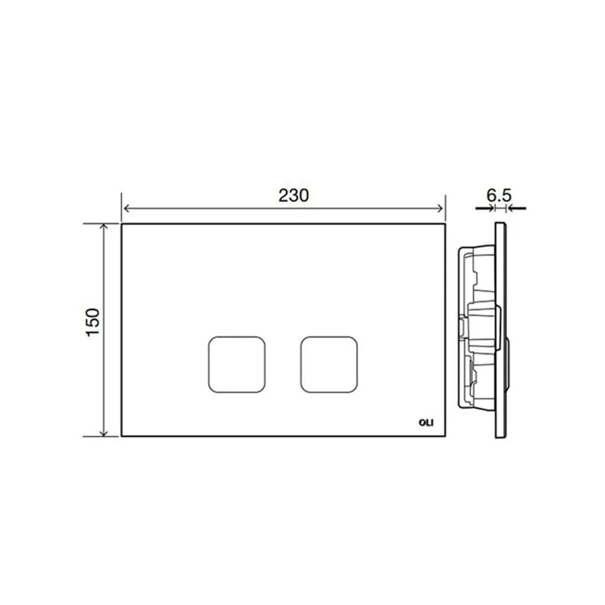 Кнопка смыва механическая Oli двойная Plain пластиковая белая изображение