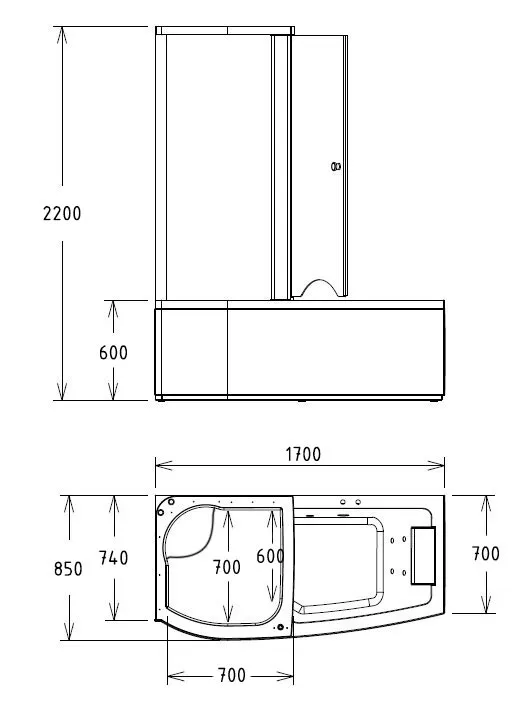 Ванна акриловая Gemy G8040 B L изображение