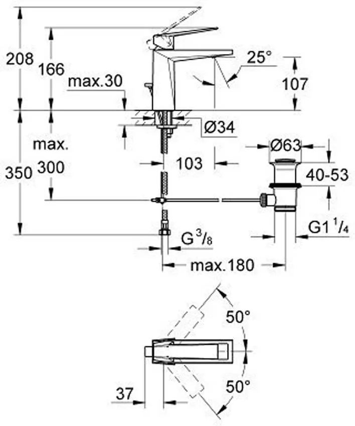 Смеситель для раковины Grohe Allure Brilliant 23029000 изображение