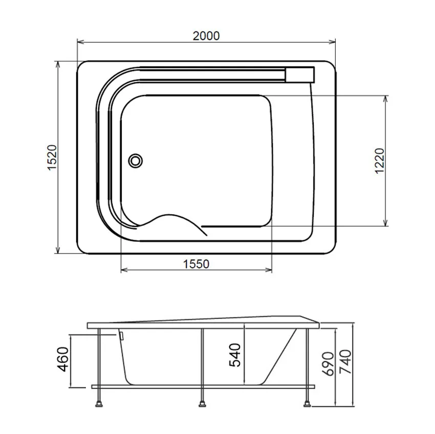 Ванна акриловая Gemy G9265 K изображение
