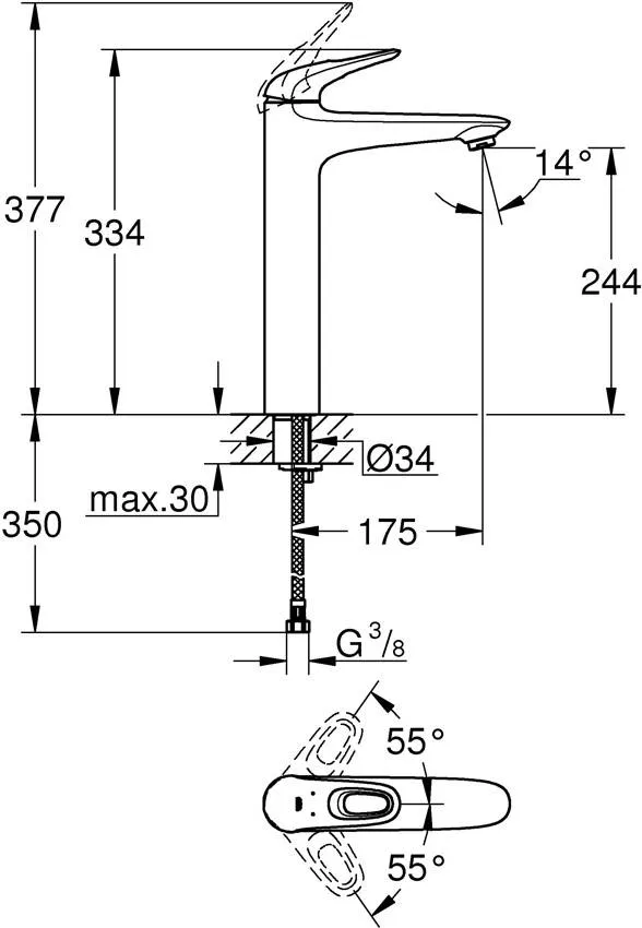 Смеситель для раковины Grohe Eurostyle 2015 23570LS3 изображение