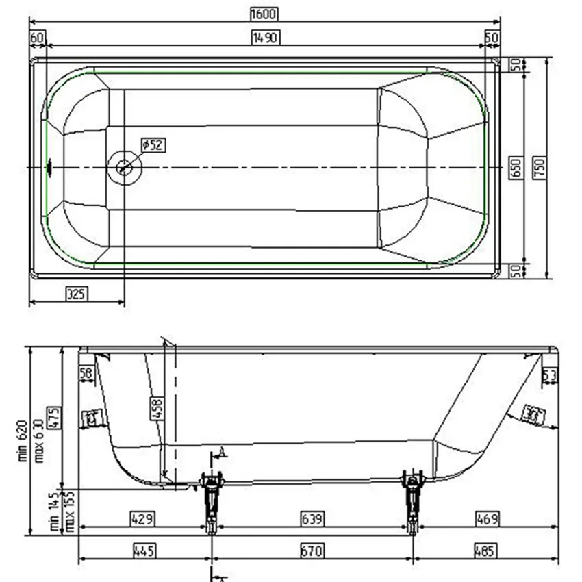 Ванна чугунная Wotte Start 160х75 изображение