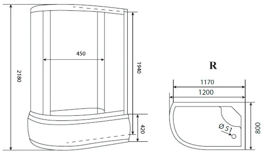 Душевая кабина Timo eco TE-0720 Р R изображение