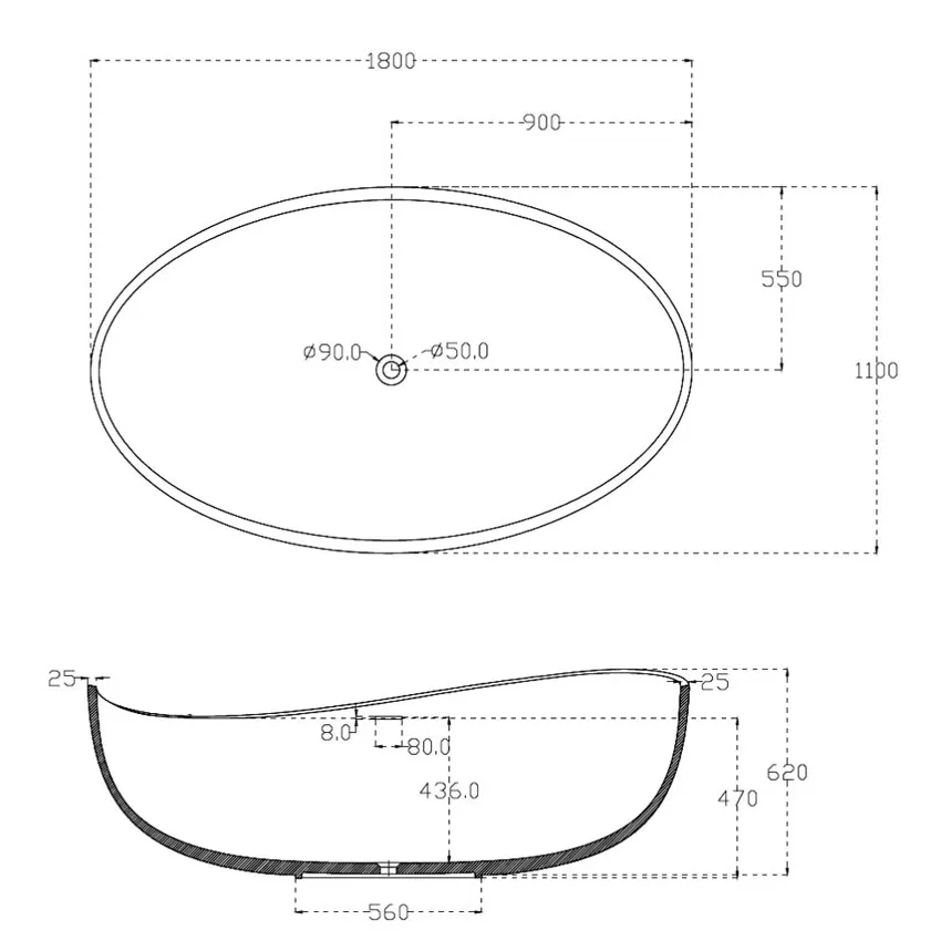 Ванна акриловая Abber AB9239 изображение