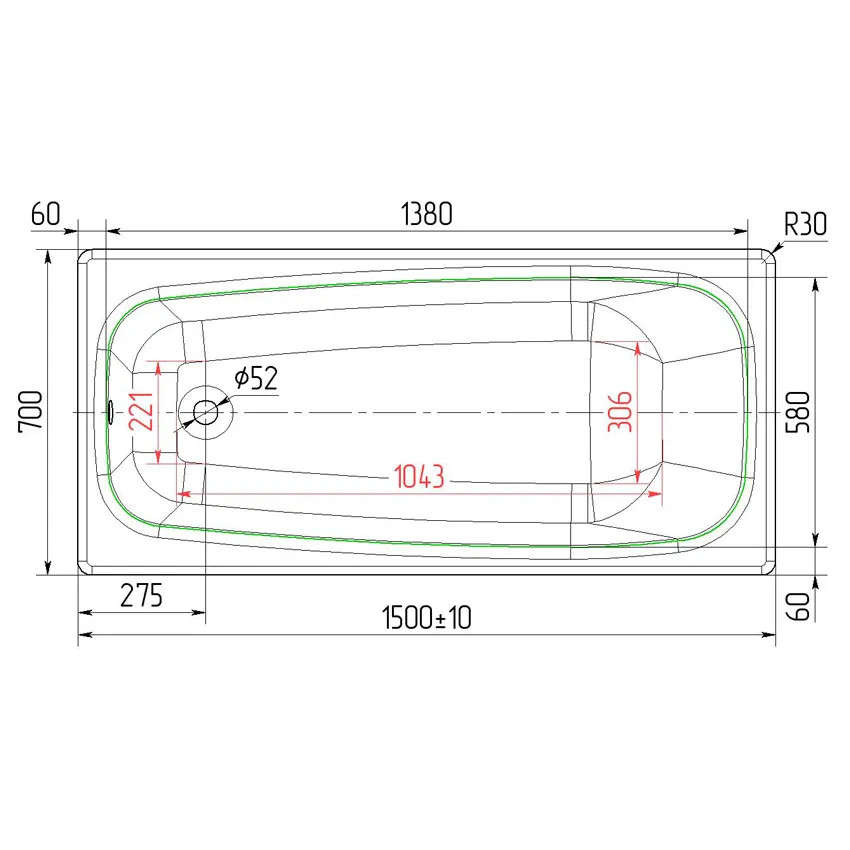 Ванна чугунная Универсал Классик 150 изображение