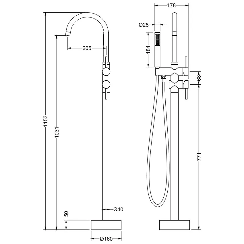 Смеситель напольный для ванны с душем Timo Saona 2300/00Y-CR хром изображение