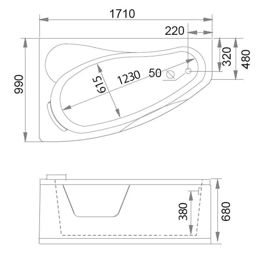 Ванна акриловая Gemy G9046 II K L изображение