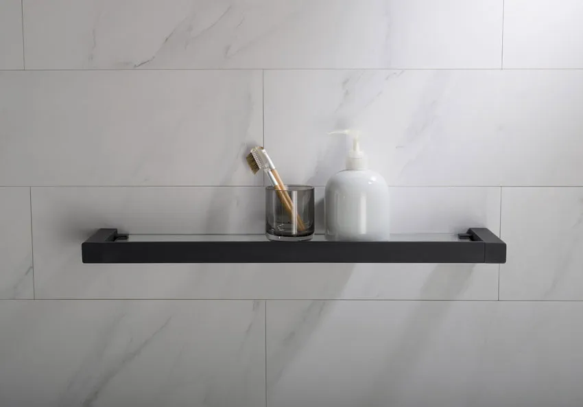 Полка в ванную стеклянная Timo Selene 14072/03 черный изображение