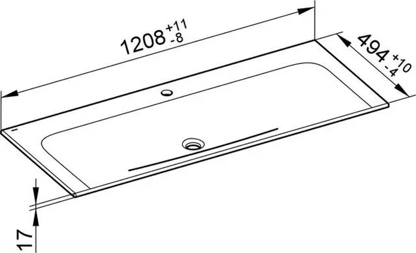 Мебельная раковина Keuco Plan 32980311201, 120,8х49,4 изображение