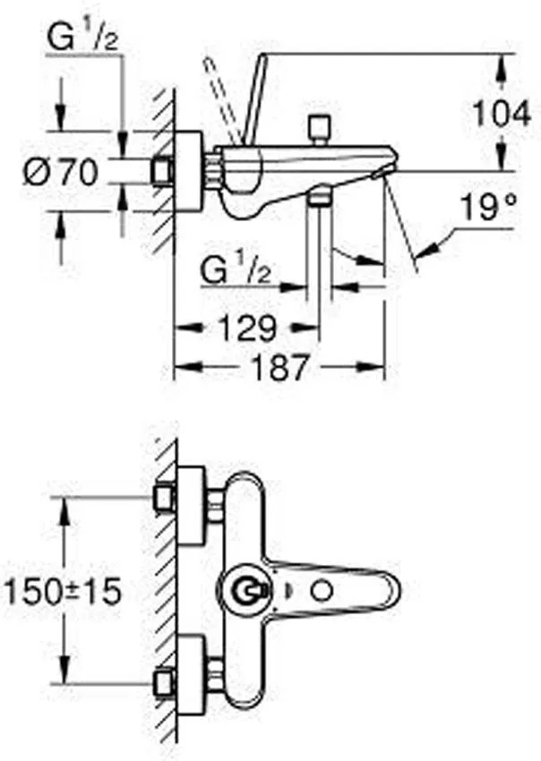 Смеситель для ванны Grohe Eurodisc 23431000 изображение
