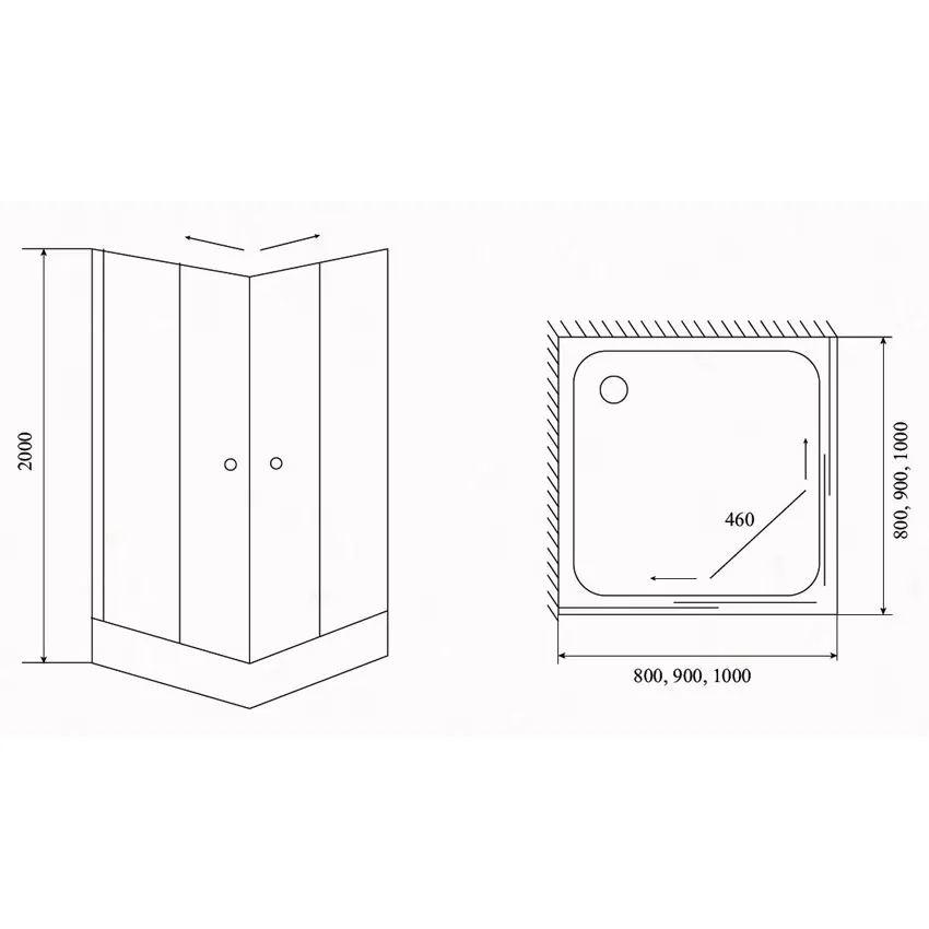 Душевой угол Timo  TL-8002 Romb Glass 80х80х200 изображение