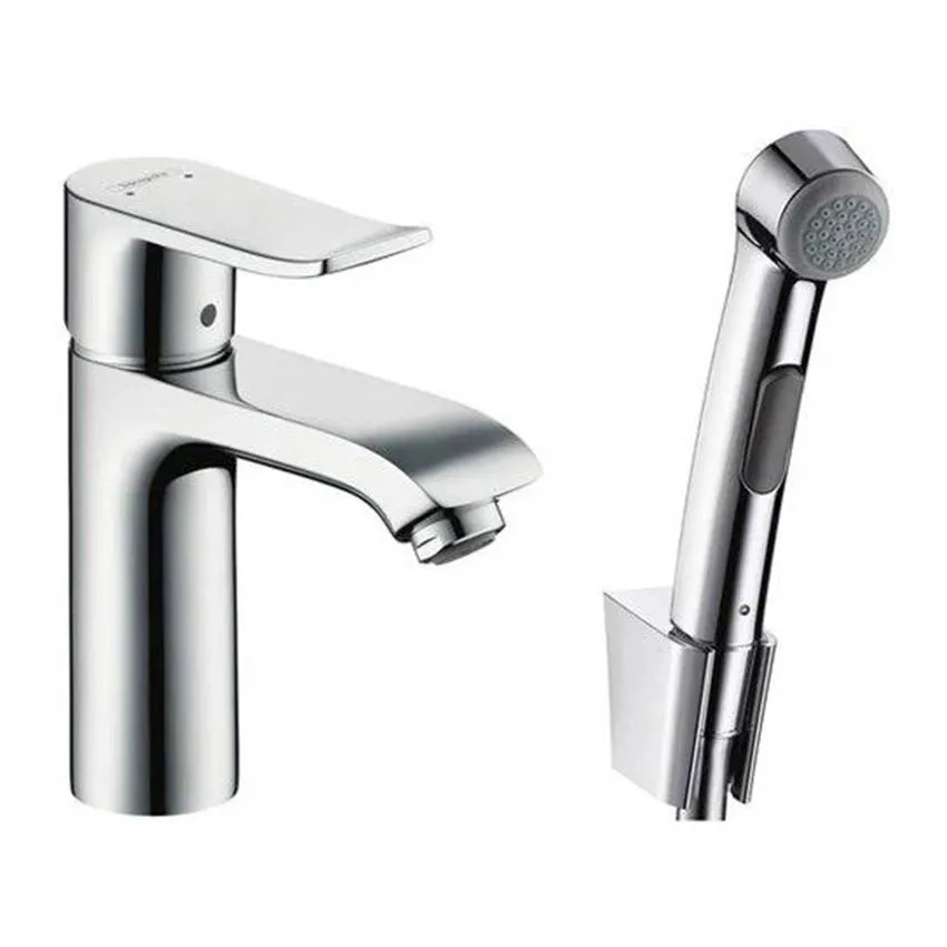 Смеситель Hansgrohe Metris 31285000 для раковины с гигиеническим душем