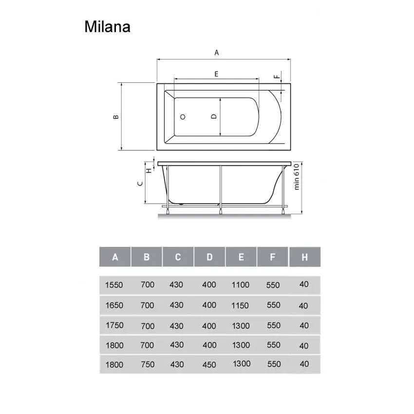 Ванна акриловая Vayer Milana 175x70 изображение