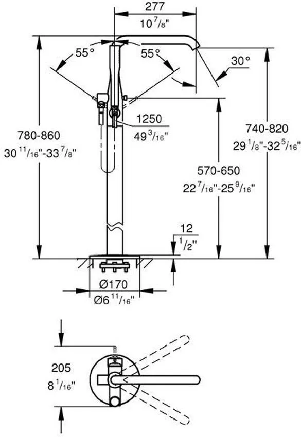 Напольный смеситель Grohe Essence 23491001 изображение