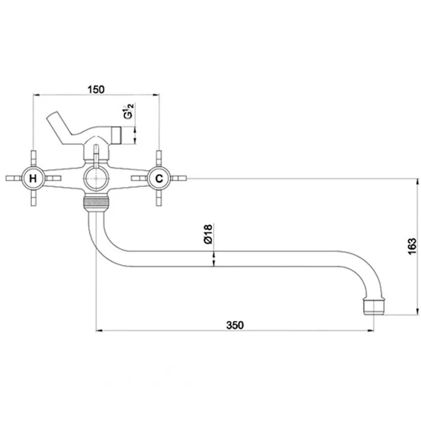 Смеситель для ванны Timo Flagman 0105YCR изображение