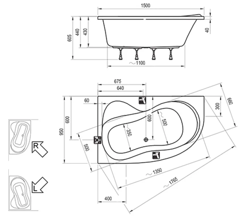 Ванна акриловая Ravak Rosa 95 150x95L изображение