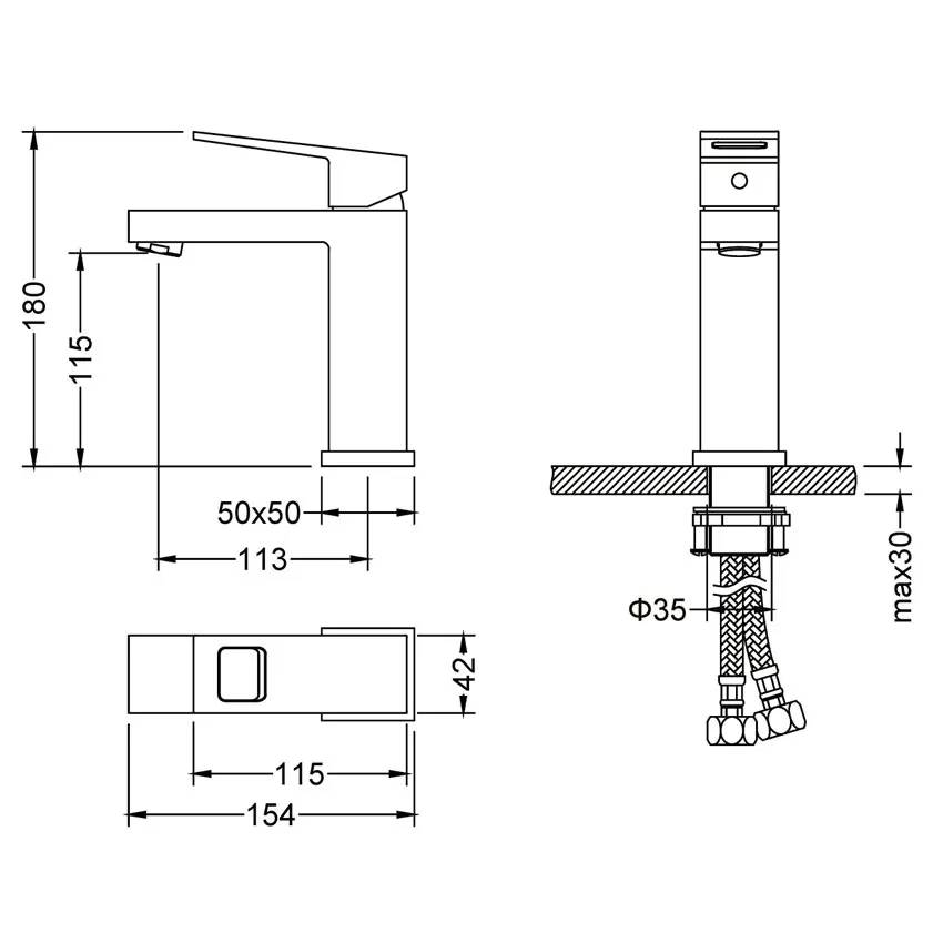 Смеситель для раковины Timo Briana 7161/03F черный изображение