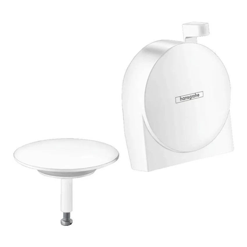 Излив на ванну Hansgrohe Exafill S с набором для слива и перелива (внешняя часть) матовый белый (58117700)