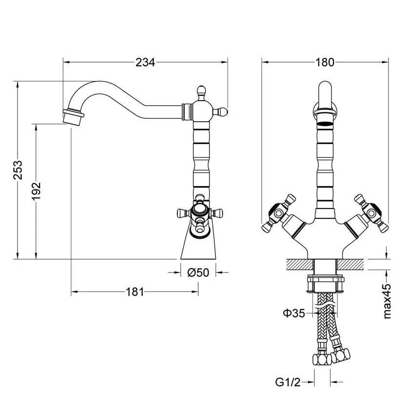 Смеситель для раковины Timo Nelson 0143/03F черный изображение