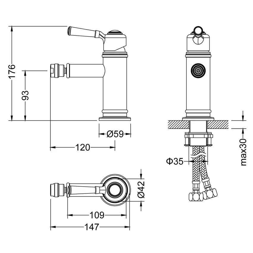 Смеситель для биде Timo Arisa 5312/02F антик изображение
