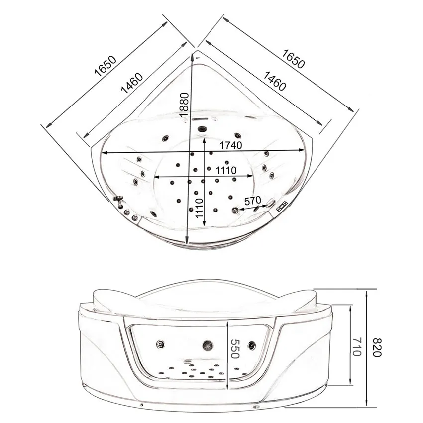 Ванна акриловая Gemy G9247 K изображение