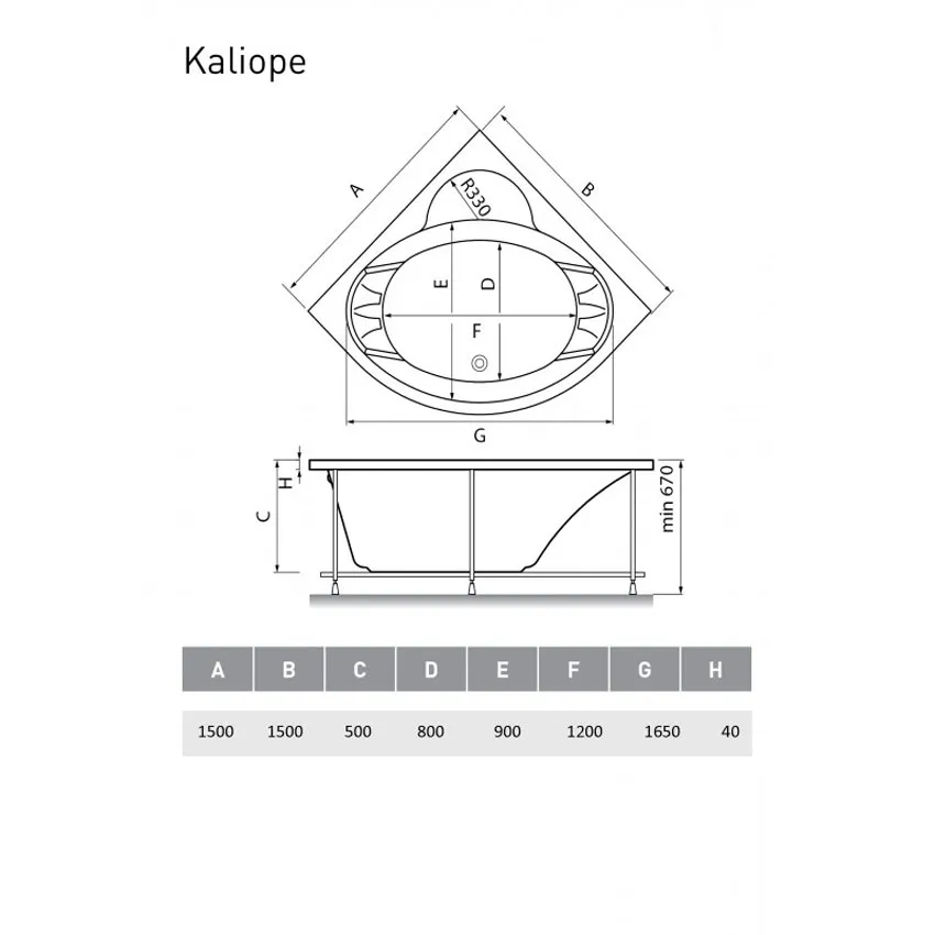 Ванна акриловая Vayer Kaliope 150x150 изображение