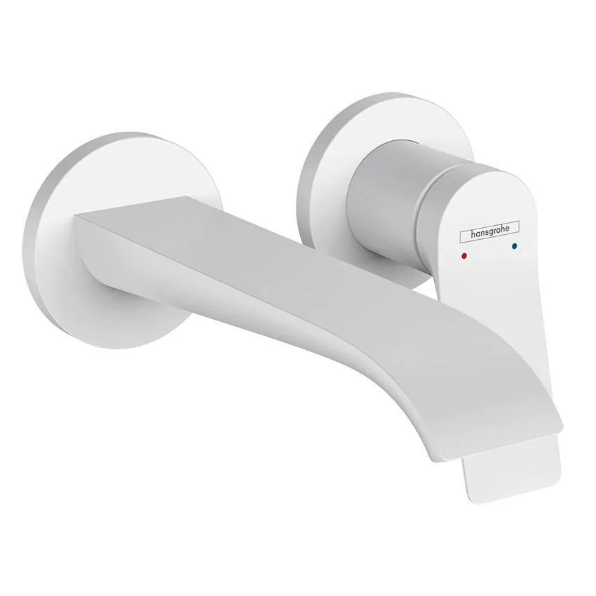 Смеситель для раковины Hansgrohe Vivenis со сливным гарнитуром 75050700 белый матовый