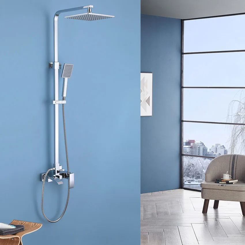 Душевая стойка Abber Wasserfall AF8616 с изливом, хром изображение
