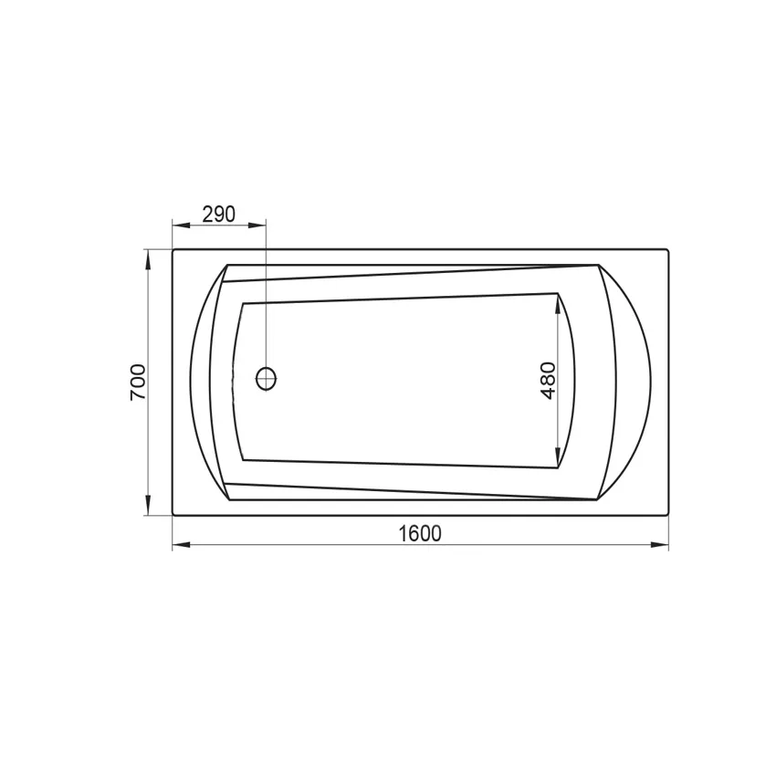 Ванна акриловая Ravak DOMINO 160х70 изображение