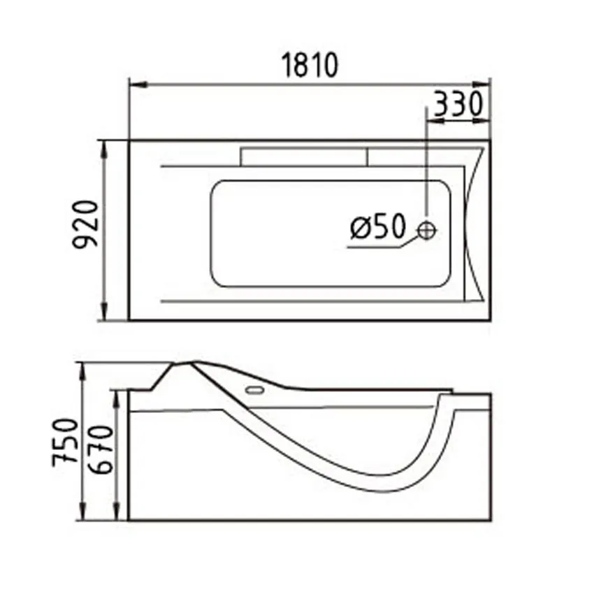 Ванна акриловая Gemy G9055 K R изображение
