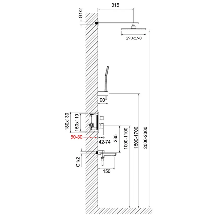 Душевая система встроенная Timo Selene SX-3069/00SM (1013) хром изображение