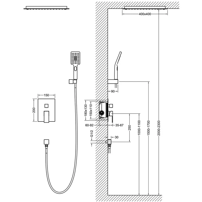 Душевая система встроенная Timo Selene SX-2029/00SM хром изображение