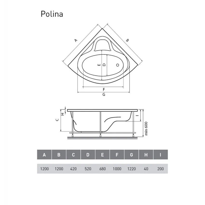 Ванна акриловая Relisan Polina 120x120 изображение
